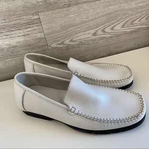 NEW Original White Hush Puppies Roadster Loafers Leather Mens 7.5M